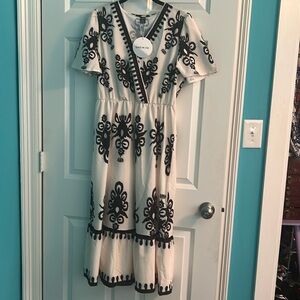 Black and cream dress. SHEIN.